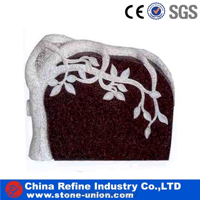 Wave Shape Edges and Polished Tombstone , Cheap Monuments , Special Gravestone for Sale