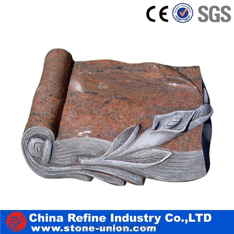 Wave Shape Edges and Polished Tombstone , Cheap Monuments , Special Gravestone for Sale