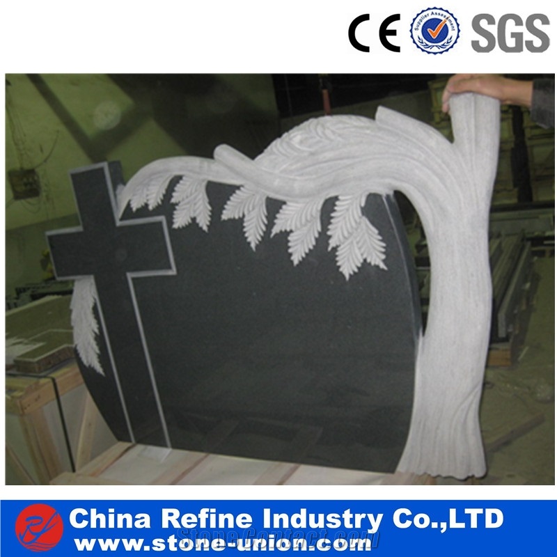 Wave Shape Edges and Polished Tombstone , Cheap Monuments , Special Gravestone for Sale