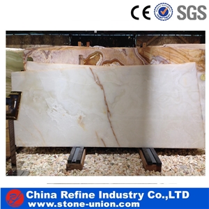 White Onyx Red Veins Tiles & Slabs, White Polished Onyx Floor Covering Tiles, Walling Tiles,Wall Covering,Transparent,Through Light,Tv Set,Luxury/