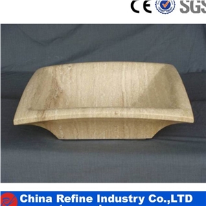 Yellow Wooden Marble Stone Sink&Wooden Marble Free Form Vessel Sink&Bathroom Sinks for Counter Top&Moder Design Rectangle Basin &Square Solid Basin