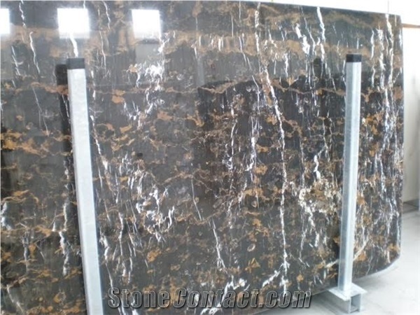 Portoro Nero, Black Gold Marble Block
