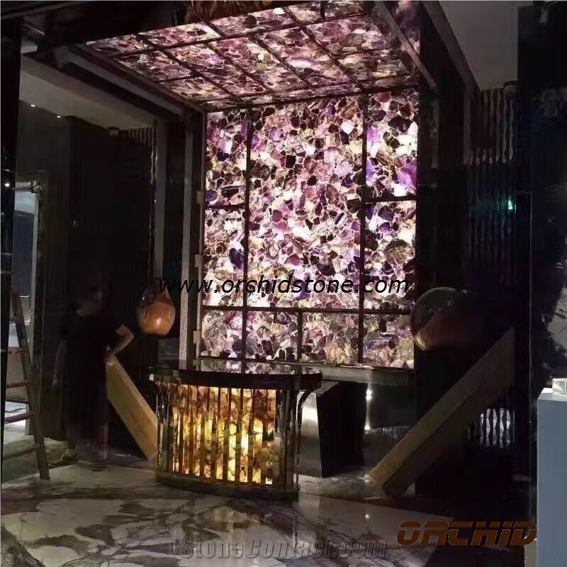Blue Agate Semi-Precious Stone Bar Top/Blue Agate Semiprecious Stone Countertop/Custom Countertops/Exterior Decoration