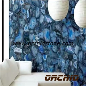 Blue Agate Semi Precious Translucent Decoration Wall Cladding Tiles,Blue Agate Gemstone Sem Precious Backlit Interior Decoration Wall Cladding Tiles