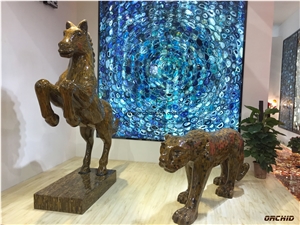 Blue Agate Semiprecious Stone Tile & Slab,Blue Agate Gemstone Decorative Wall Cladding Tiles