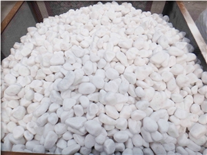 Artificial White Snow White Polished Pebbles, River Stone