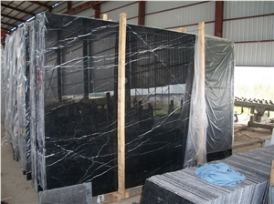 Black Marquina Marble Polished Big Slabs