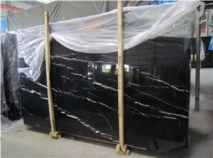 Black Marquina Marble Polished Big Slabs