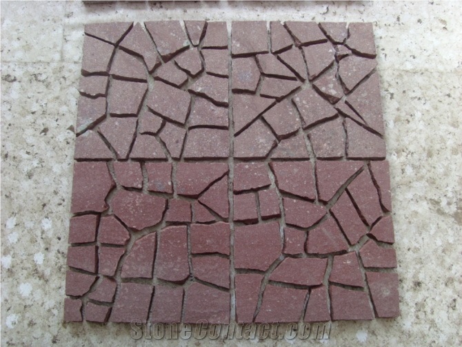 China Red Granite Cobe Stone Wholesale