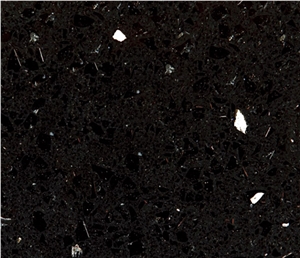 Crystal Black Quartz Slabs and Tiles