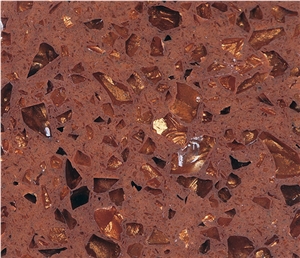 Crystal Shining Brown Quartz Slab & Tile Crystal Shining Brown Quartz Slab & Tile