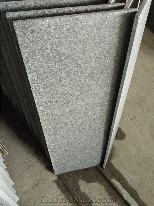 G684 Flamed And Brushed Granite Tiles, China Black Granite