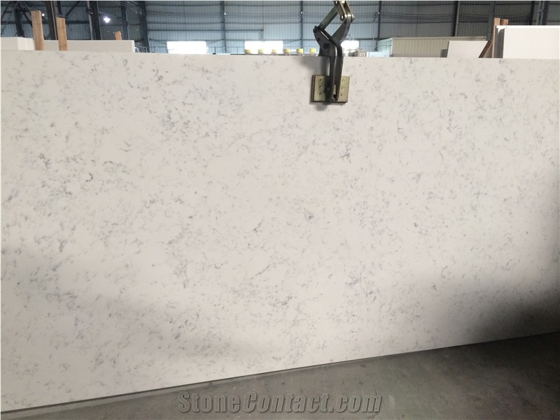 Middle Flower White Quartz Slabs, Engineered Stone