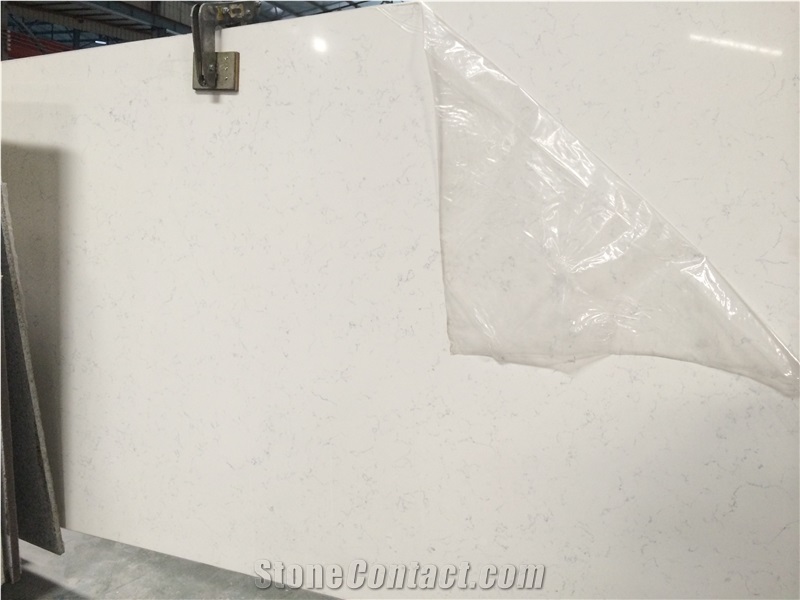 Middle Flower White Quartz Slabs, Engineered Stone