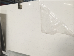 Middle Flower White Quartz Slabs, Engineered Stone
