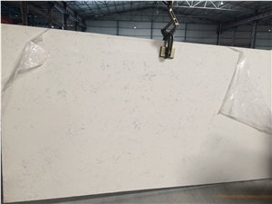 Middle Flower White Quartz Slabs, Engineered Stone