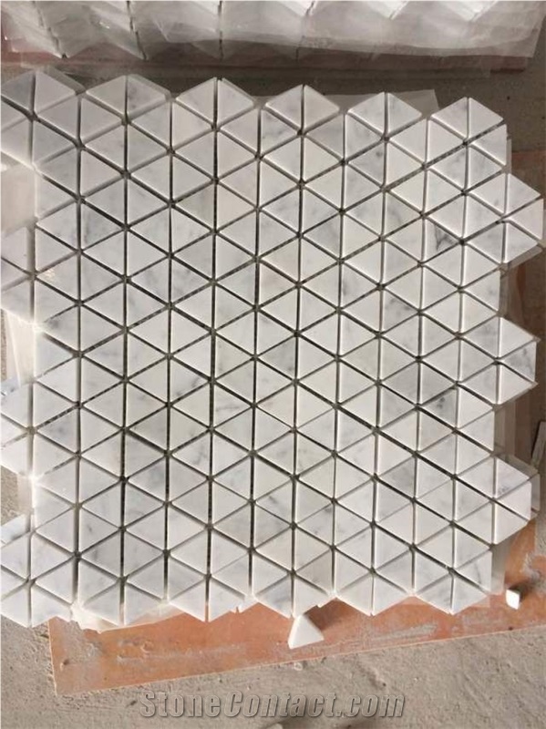 White Carrara Mosaic Flooring Tiles