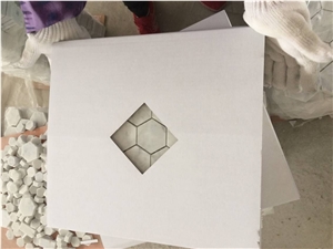 White Carrara Mosaic Flooring Tiles
