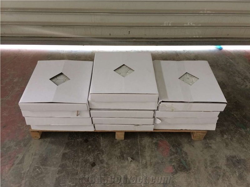 White Carrara Mosaic Flooring Tiles