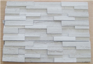 White Wooden Cultural Stone Wall Panel