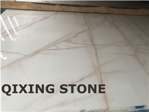 White Onyx with Red Vein Tiles & Slabs, Onyx Wall Covering White Onyx with Red Vein Tiles & Slabs, Onyx Wall Covering