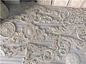 China Handcraft Flowers, White Stone Carving Art Works