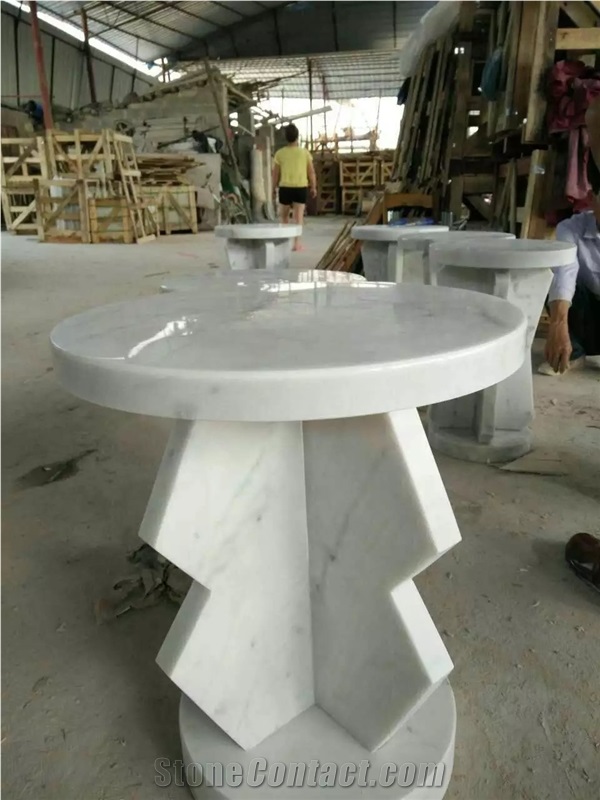 Custom Design Marble Furniture China Carrara Marble Office Meeting Tables for Decor