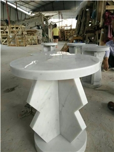 Custom Design Marble Furniture China Carrara Marble Office Meeting Tables for Decor
