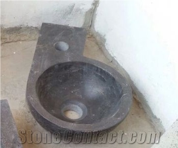 Customized Design Solid Surface Sink Polished Belgium Grey Vessel Sink for Bathroom