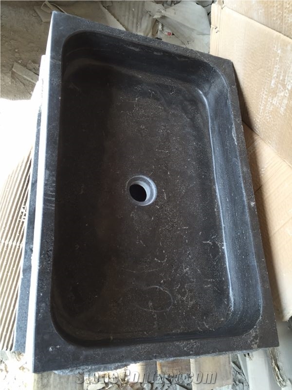 Natural Stone Farm Basin Belgium Gray Rectangle Basin for Bathroom