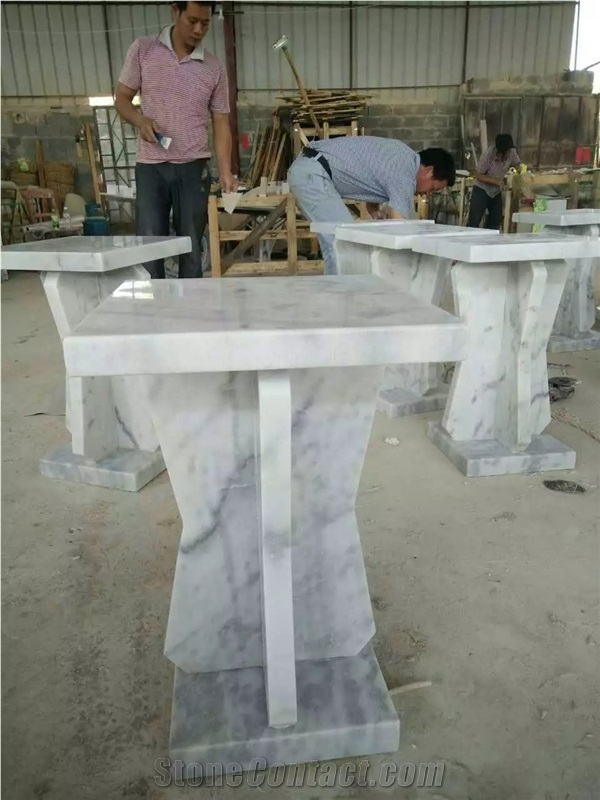White Marble Coference Table Marble Guangxi White Custom Design Furniture for Office