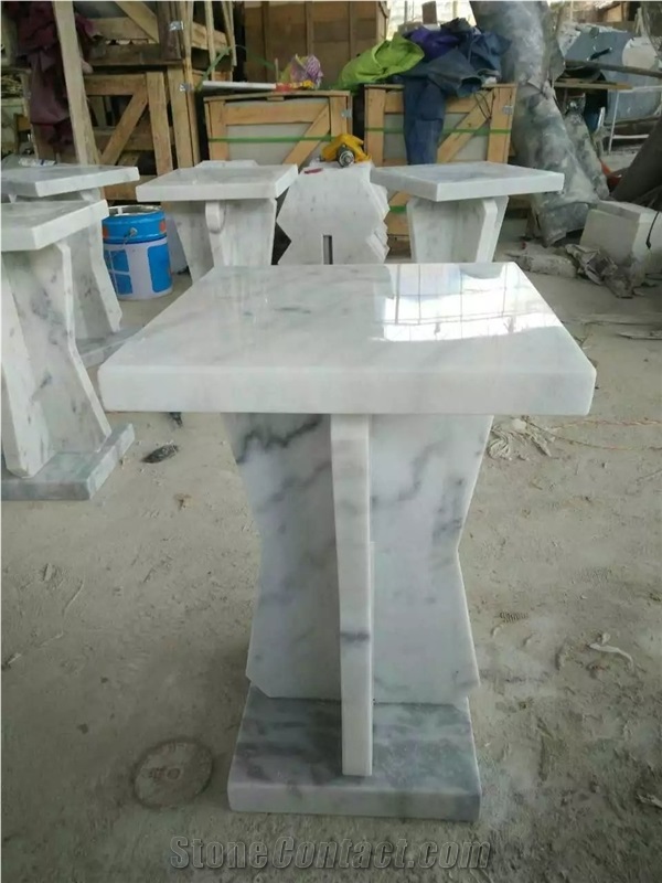 White Marble Coference Table Marble Guangxi White Custom Design Furniture for Office