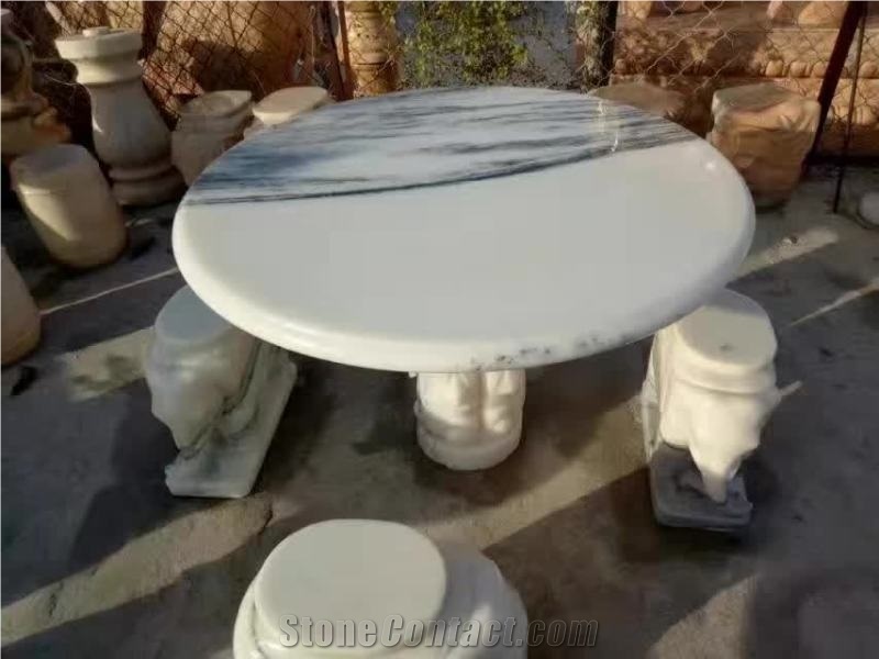 White Marble Home Stone Furniture Oriental White Conference Tables for Decor