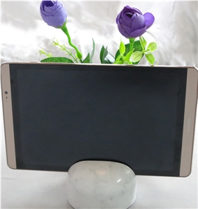 White Marble Flat Computer Holder