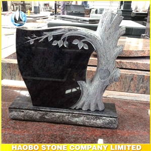 Bahama Blue Granite Tree Carving Monuments