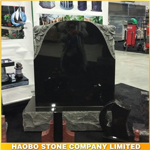 Haobo Black Granite Upright Monuments and Grave Markers