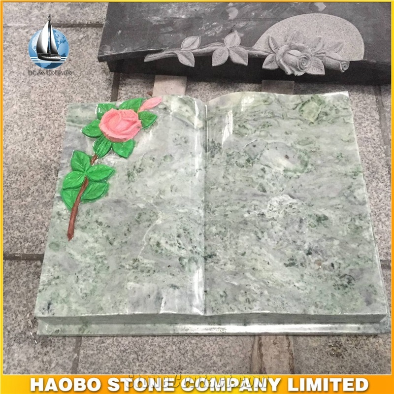 Haobo Stone New Green Onyx Stone Book Memorials