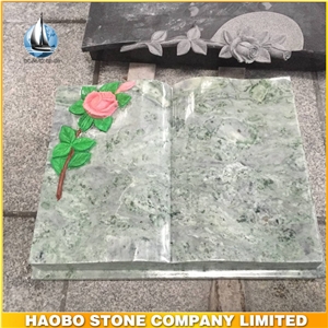 Haobo Stone New Green Onyx Stone Book Memorials