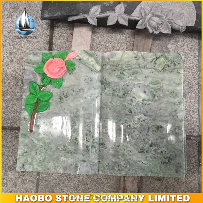 Haobo Stone New Green Onyx Stone Book Memorials
