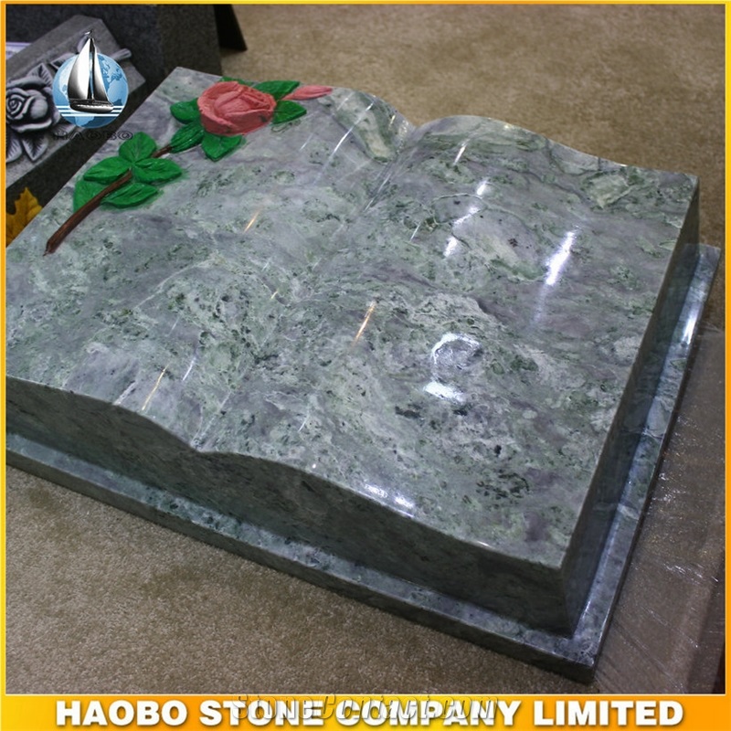 Haobo Stone New Green Onyx Stone Book Memorials