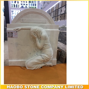 High Quality Hunan White Marble Hand Carved Angels Monuments and Headstones