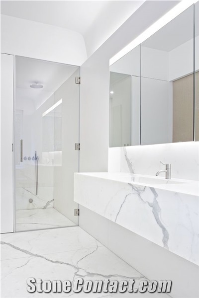 Calacatta White Artificial / Engineered Quartz Stone Tile & Slab