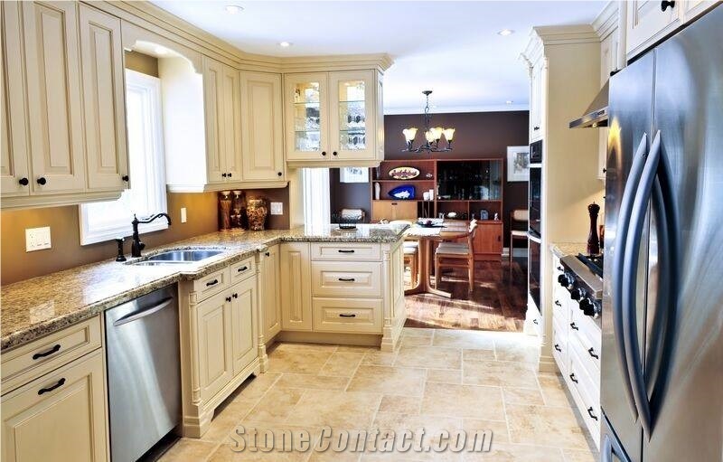New Venetian Gold with White Cabinets