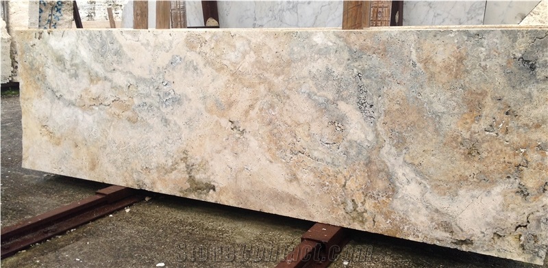 Travertino Ocean Silver Cross Cut