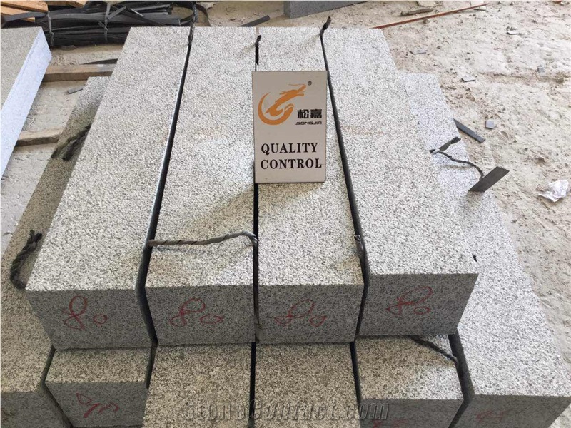 Cheap China Grey G603 Granite Flamed Kerb Stone, Curbstone