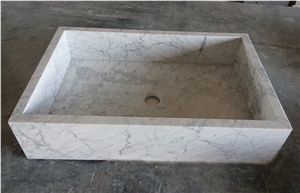 Carrara Marble Square Wash Basin