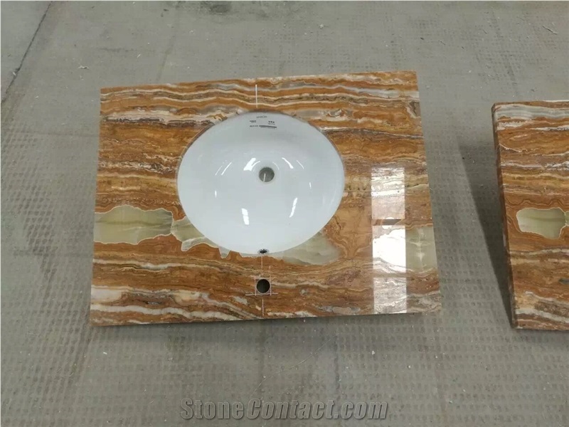 Bamboo Onyx Countertops, Yellow Onyx Bathroom Vanity Tops