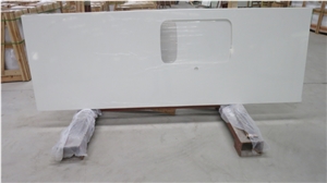 Super White Marble White Quartz Countertops,Kitchen Tops