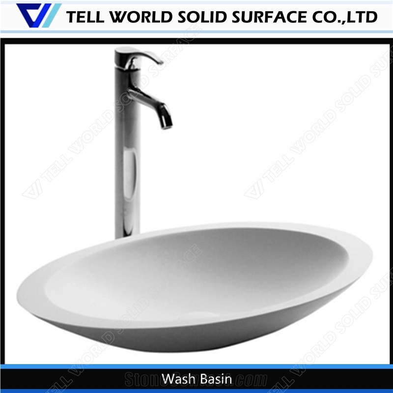 2017 High Quality Modern Design Artifical Stone Solid Surface Wash Basin / Kitchen Sinks/Oval Sink