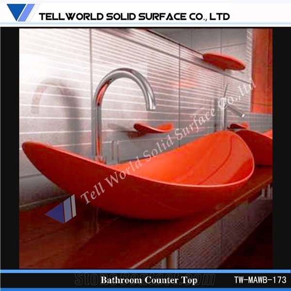 2017 High Quality Modern Design Artifical Stone Solid Surface Wash Basin / Kitchen Sinks/Oval Sink